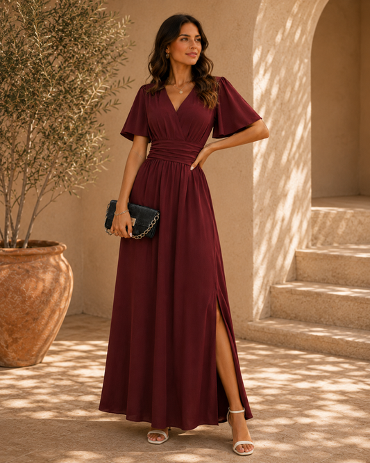 Everly | Elegant V-Neck Maxi Dress