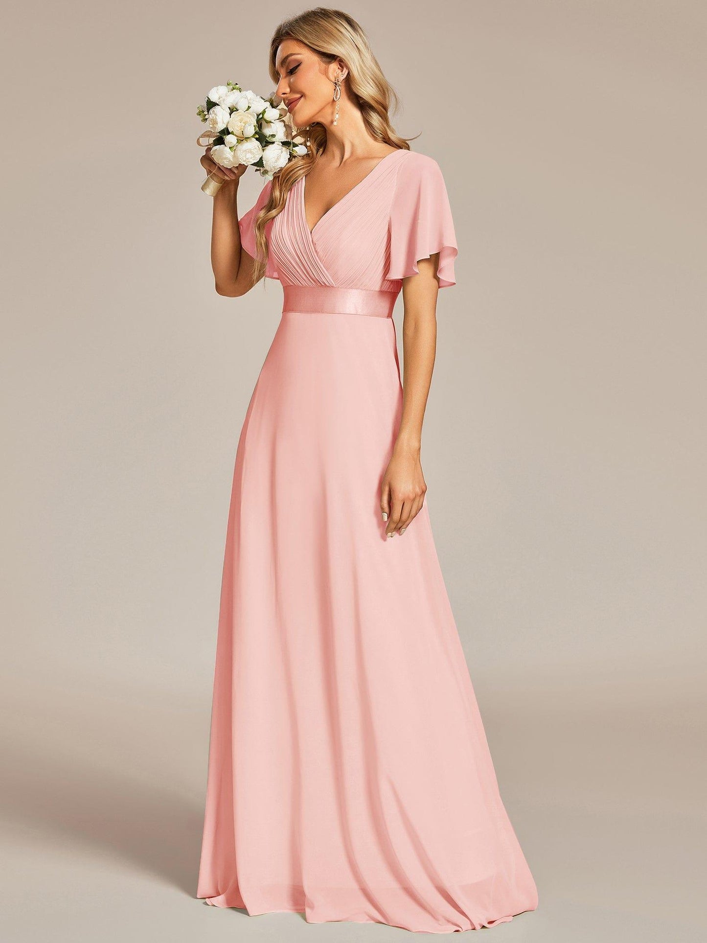 Margot | Empire Butterfly-Sleeve Maxi Dress