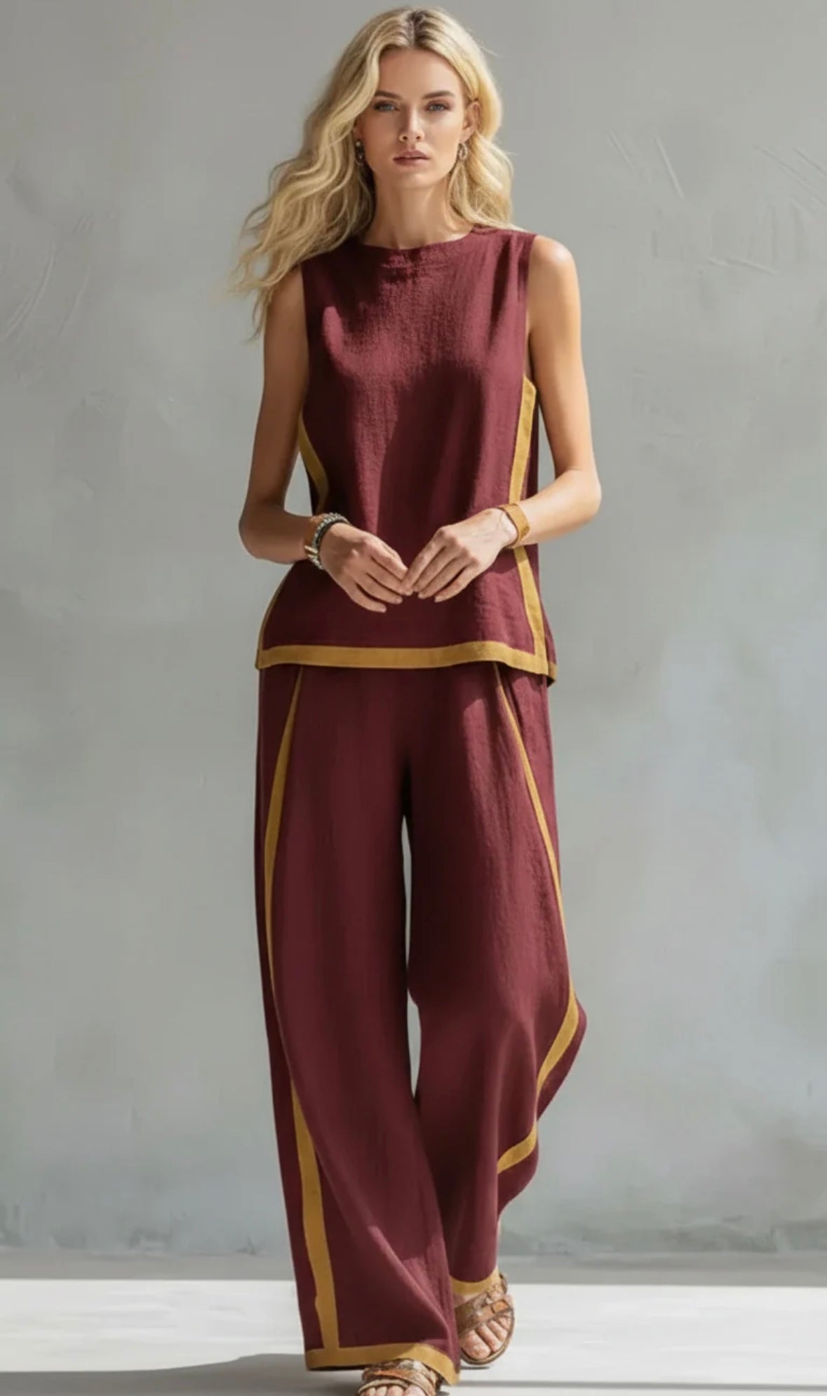 Leila™ | Conjunto Elegante de Dos Piezas Chaleco y Pantalón Ancho