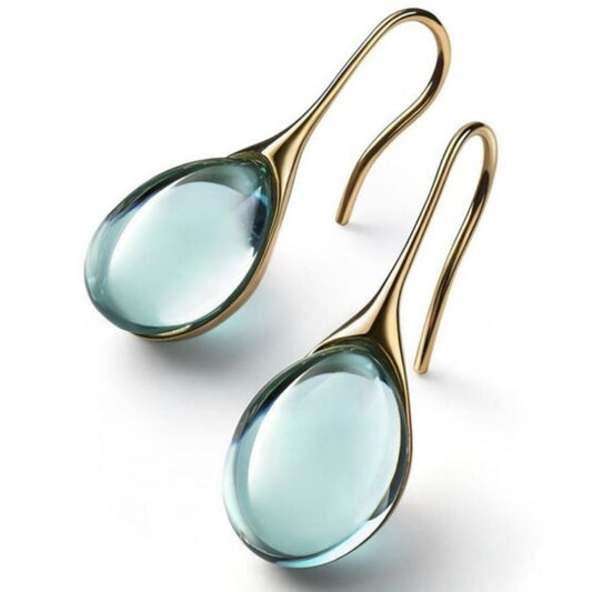 Pendientes de cristal en dorado y plateado