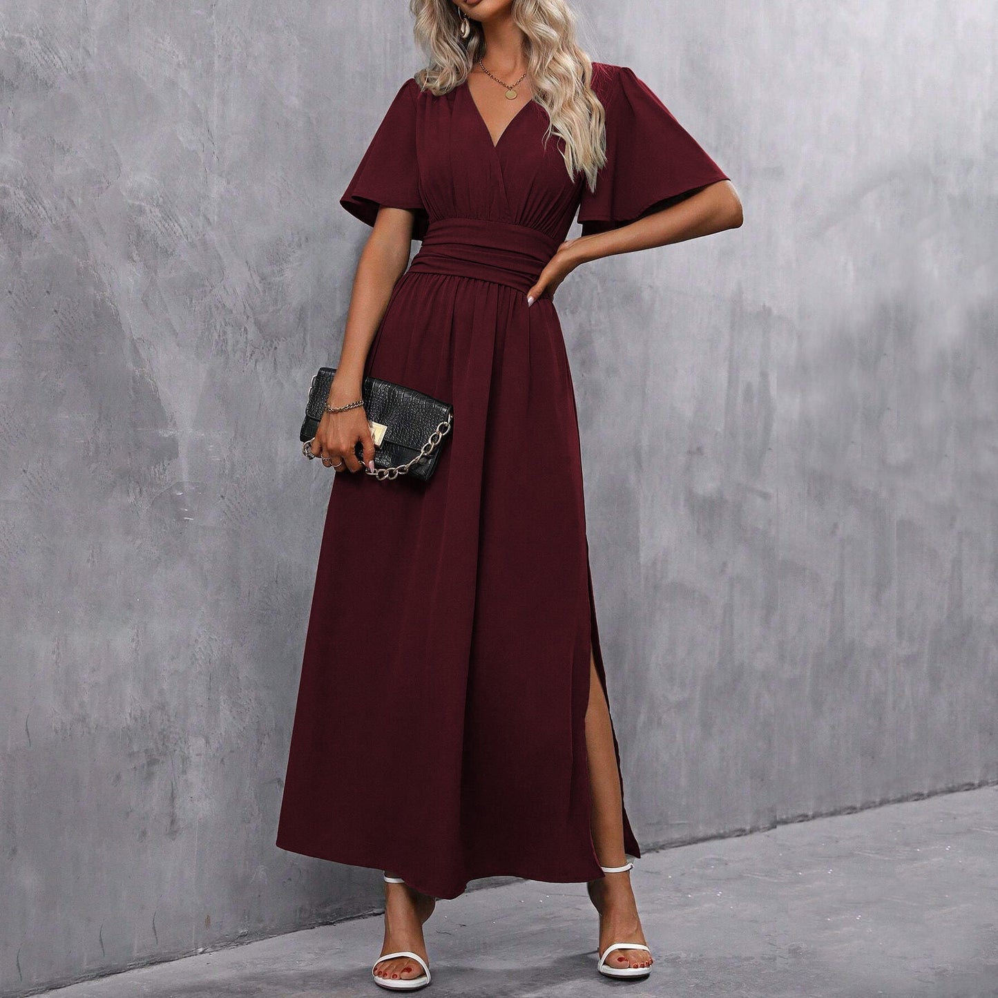 Everly | Elegant V-Neck Maxi Dress