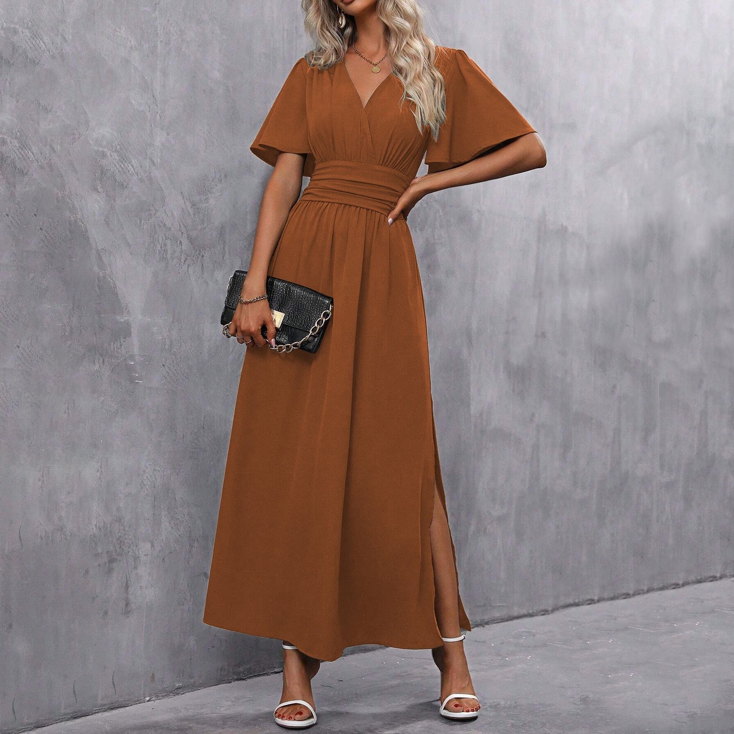Everly | Elegant V-Neck Maxi Dress