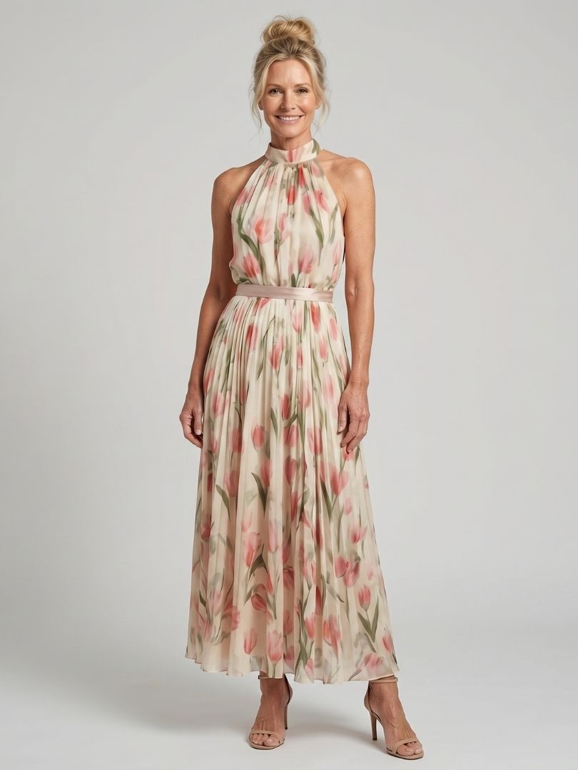 Aurelle | Vestido Midi Floral Halter
