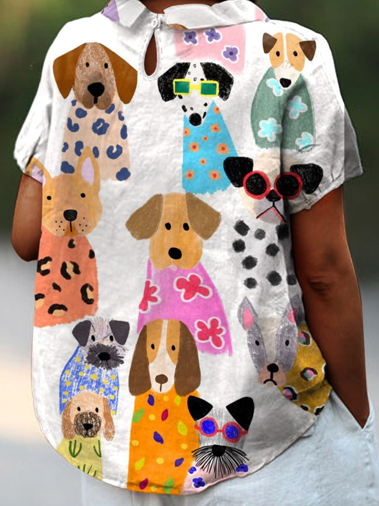Andrea | Camisa con estampado de perros