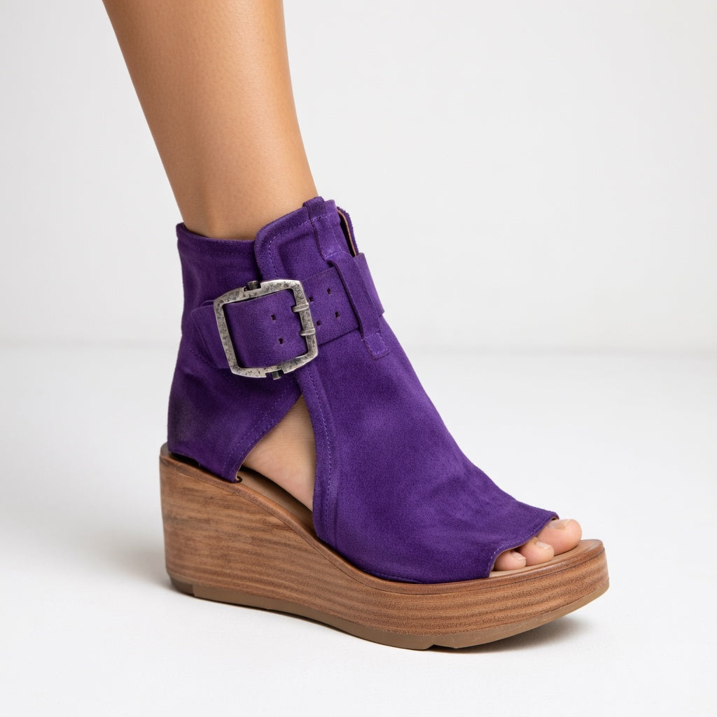 Lorena | Open-Toe Wedge Ankle Boots