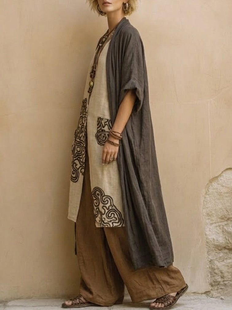 Giulia™ | Conjunto Bohemio Nómada de Tres Piezas con Estampado Tribal