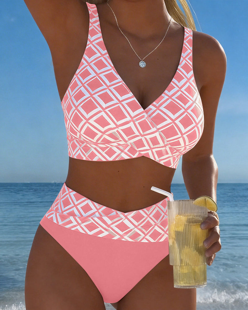 Bikini Dos Piezas Estilo Sujetador Motivo Diamante