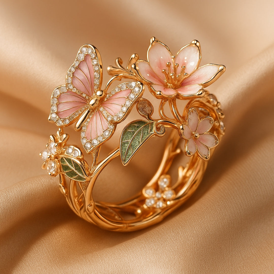 Anillo mariposa con circonitas Nature Bright