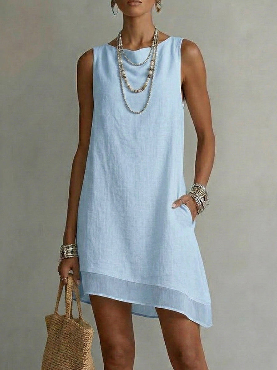 Vestido falda diagonal detalle