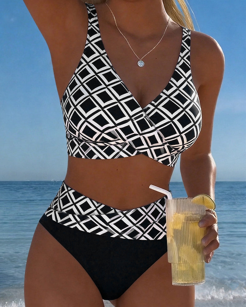 Bikini Dos Piezas Estilo Sujetador Motivo Diamante