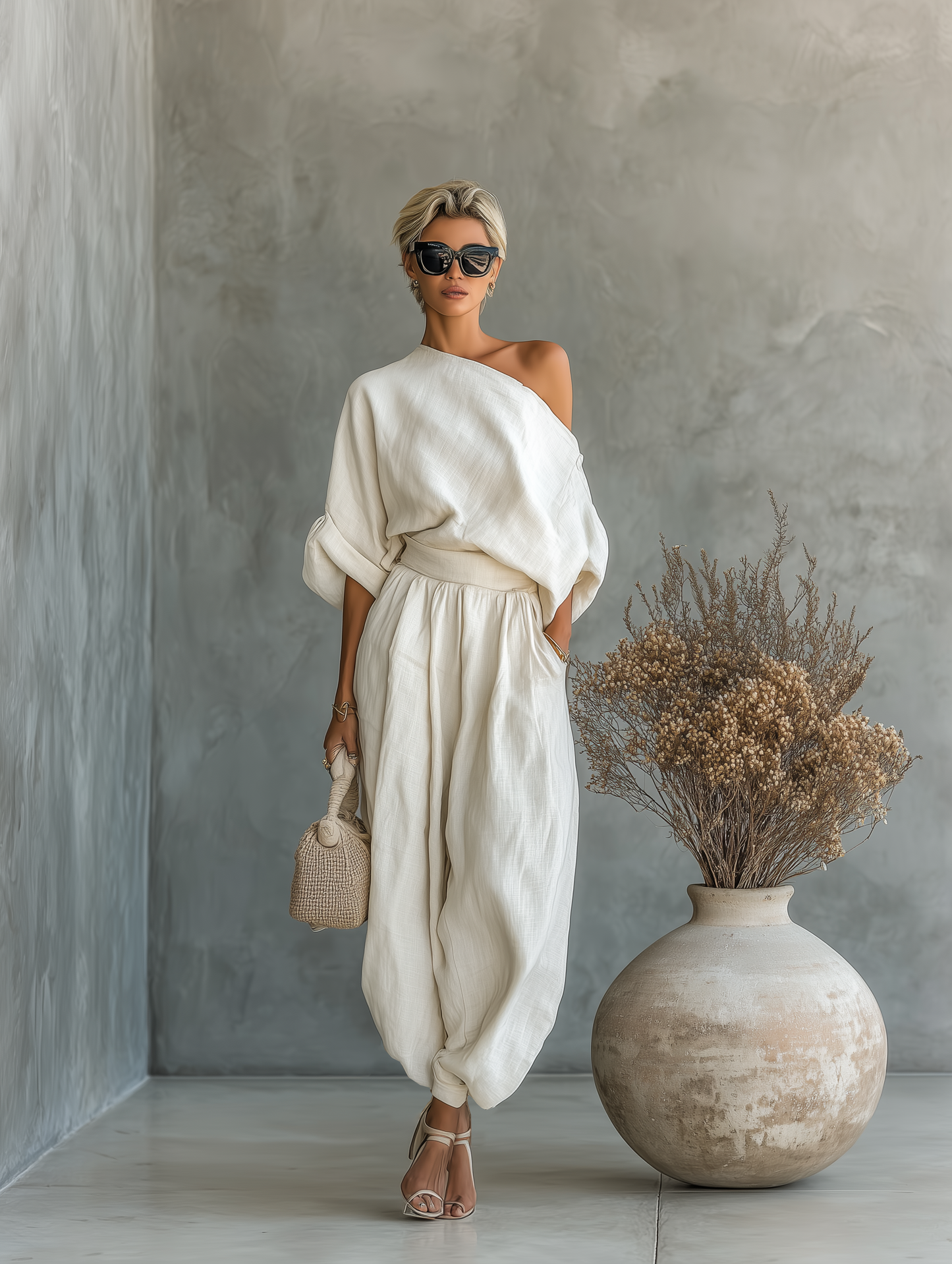 Lisa | Off-Shoulder Linen Co-ord Set