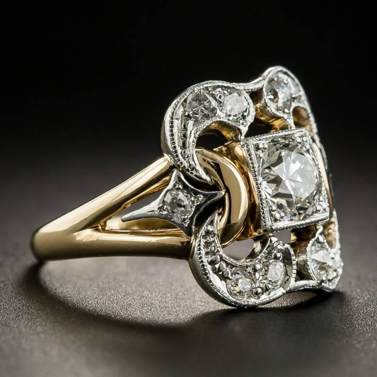 Anillo vintage de circonia