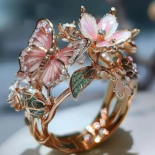 Anillo mariposa con circonitas Nature Bright