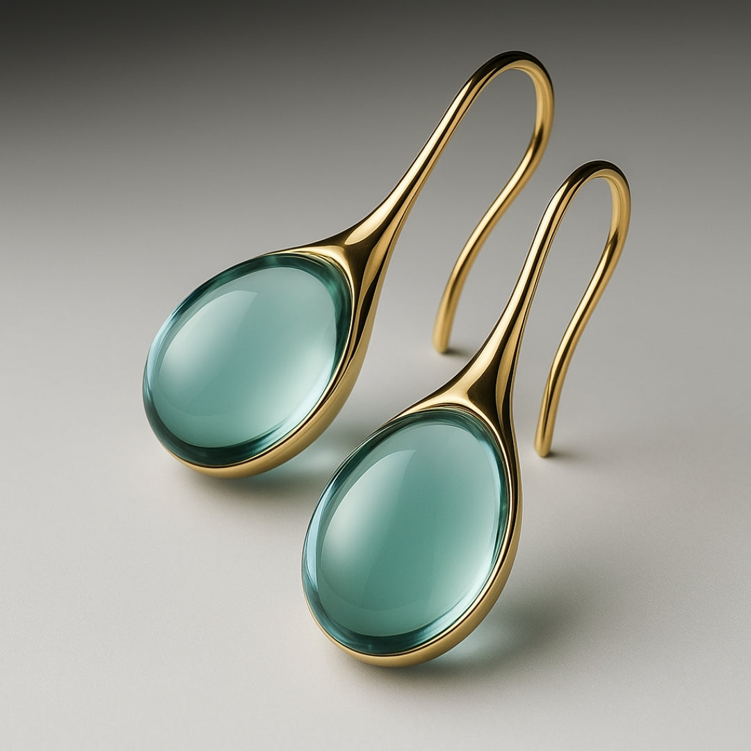 Pendientes de cristal en dorado y plateado
