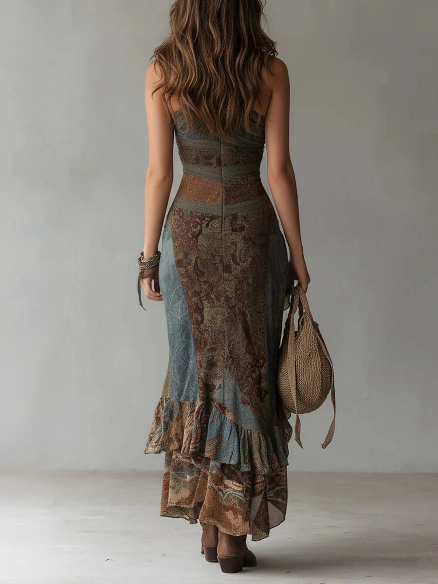 Marisa | One-Shoulder Ethnic Maxi Dress