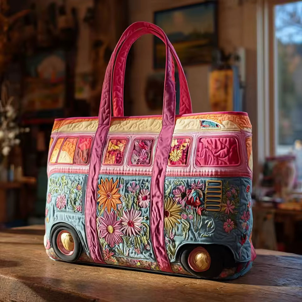 Bolso acolchado hecho a mano de colores vivos