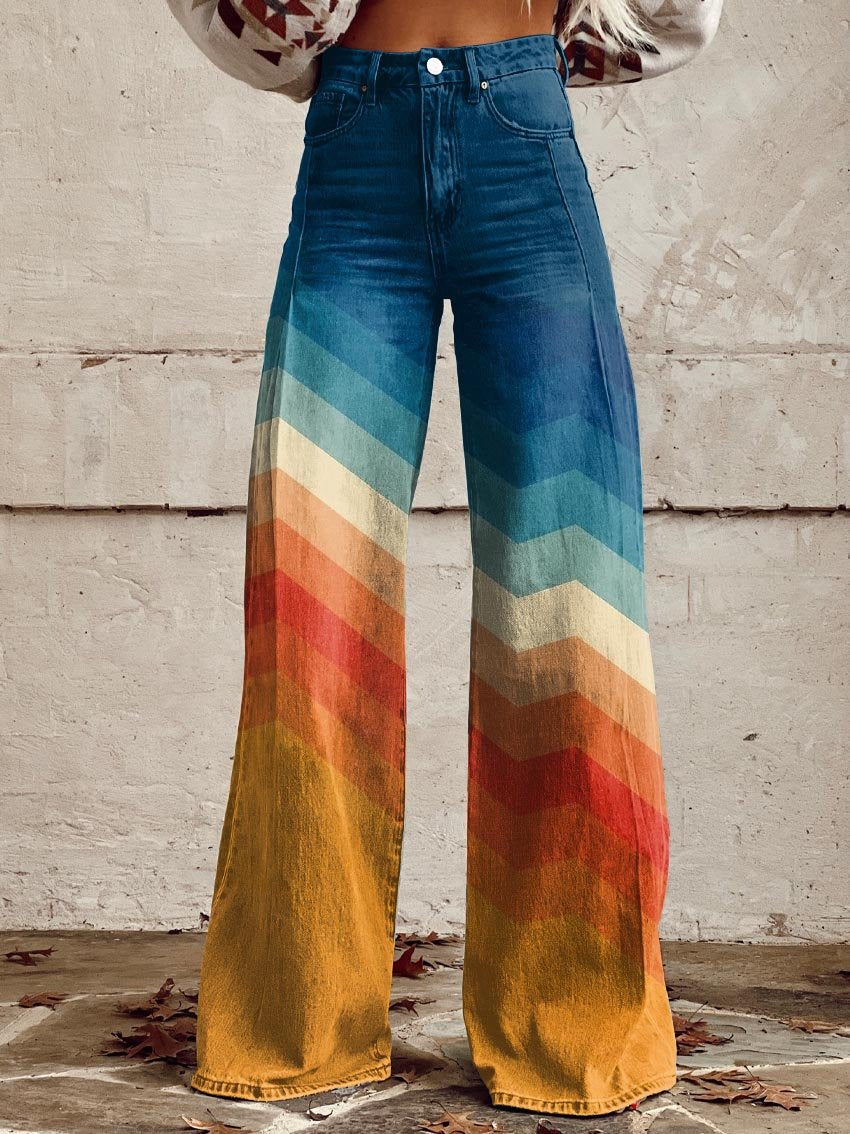 Léa - Pantalón retro zigzag elegante