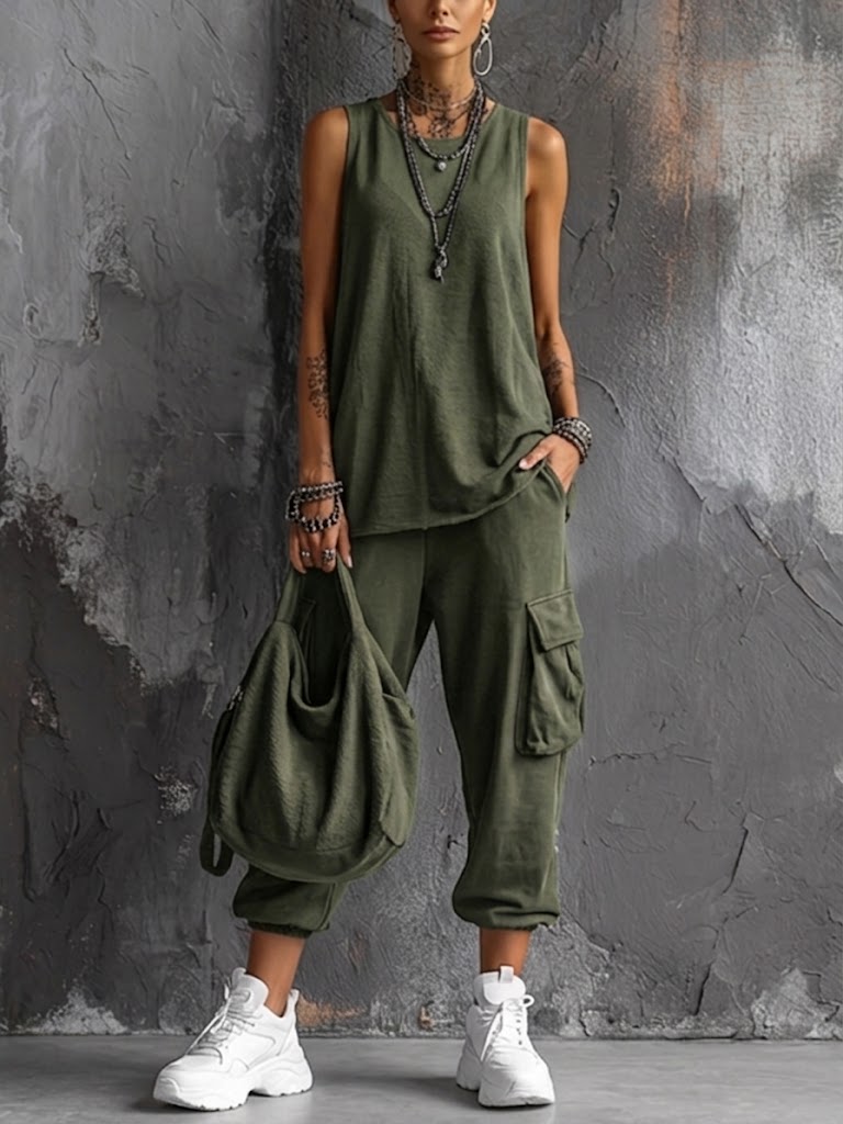 Noemi conjunto casual verde