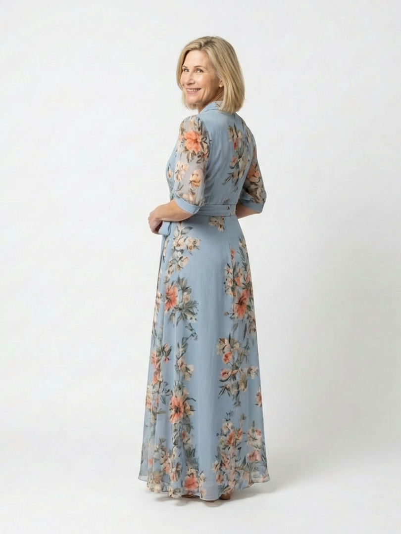 Elowen | Vestido Maxi Floral Cruzado con Escote en V